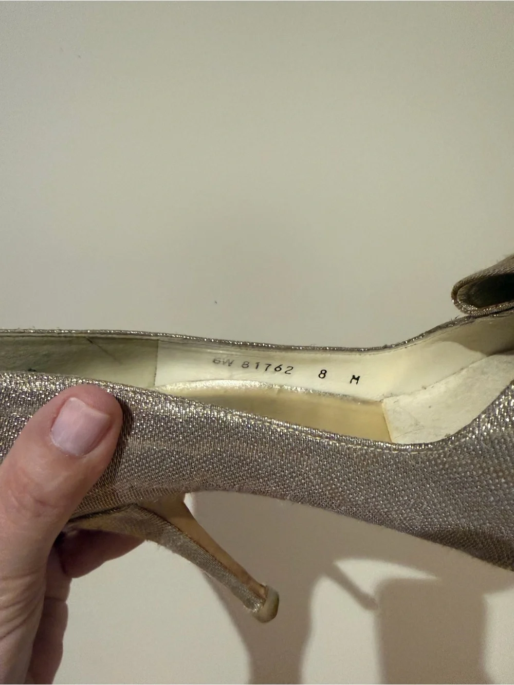Stuart Weitzman Gold Pointed-Toe Stiletto Pump